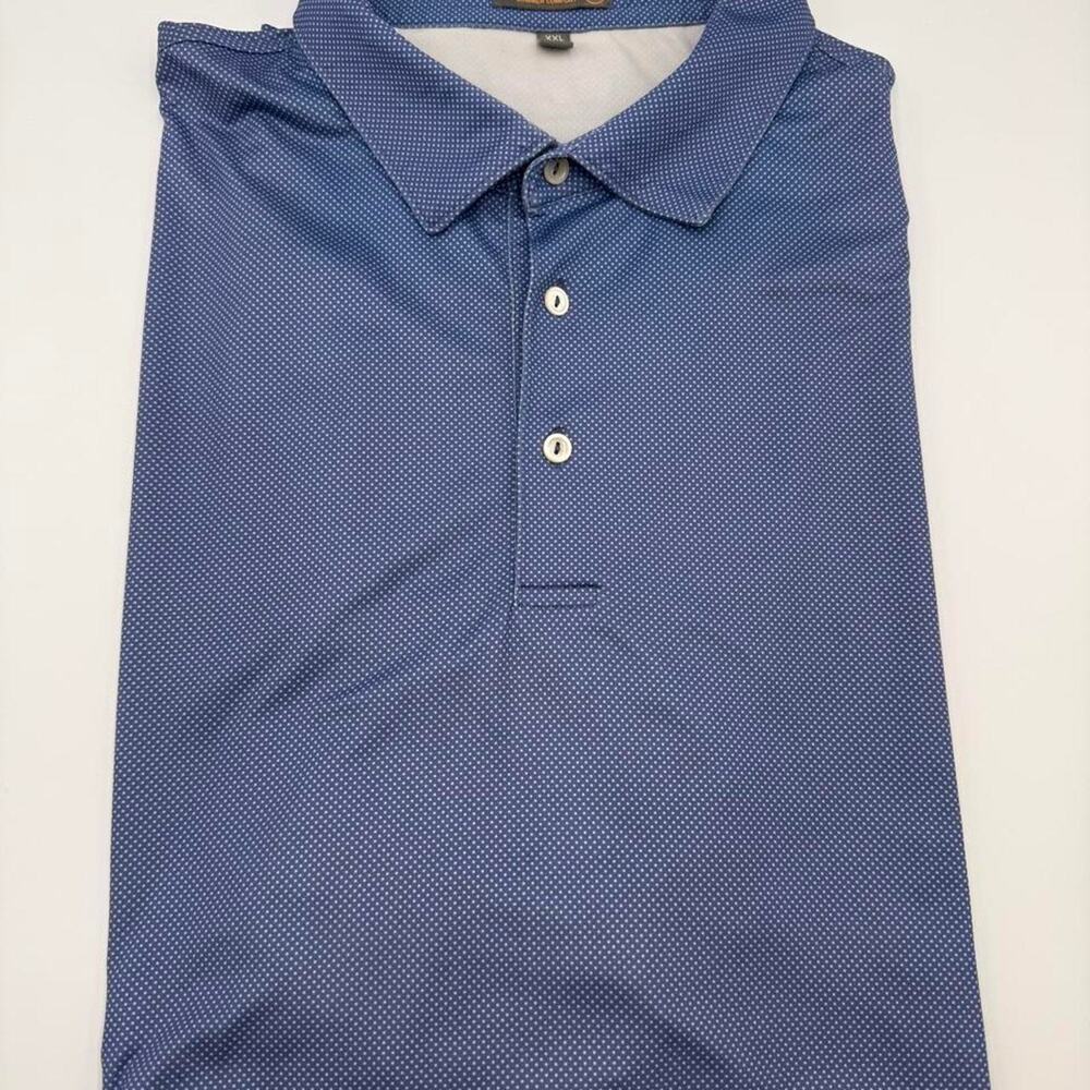 Peter millar summer comfort golf polo blue size 2XL. Golf course logo on sleeve